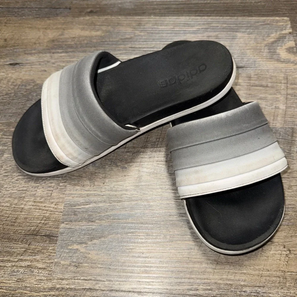 Adidas Adilette CF+ Armand Mens 7 Womens 8 Black Gray White Comfort Slides